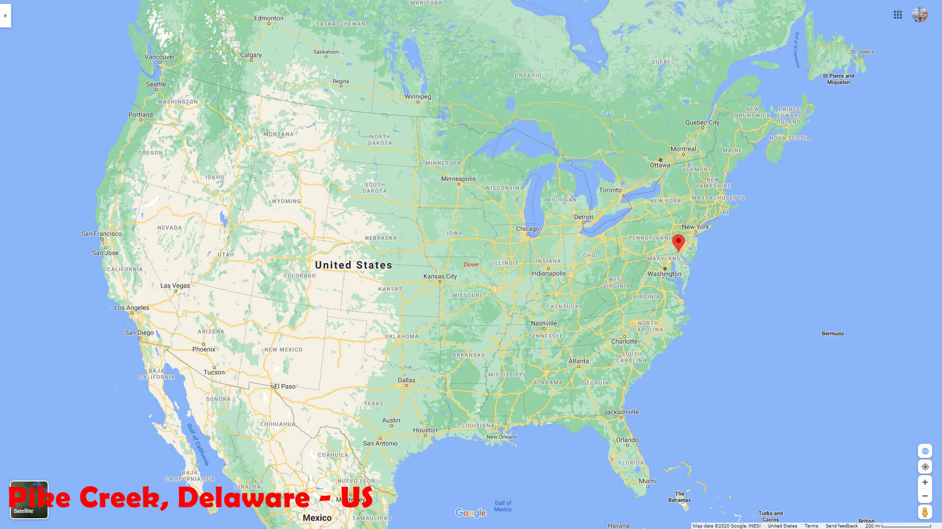 Pike Creek Location Map Delaware US